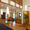 View from the kitchen through the dining room into the living room.