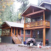 Back of the Carmichael residence showing the custom two-wing addition remodel