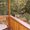 A view to the backyard from the master bedroom suite porch